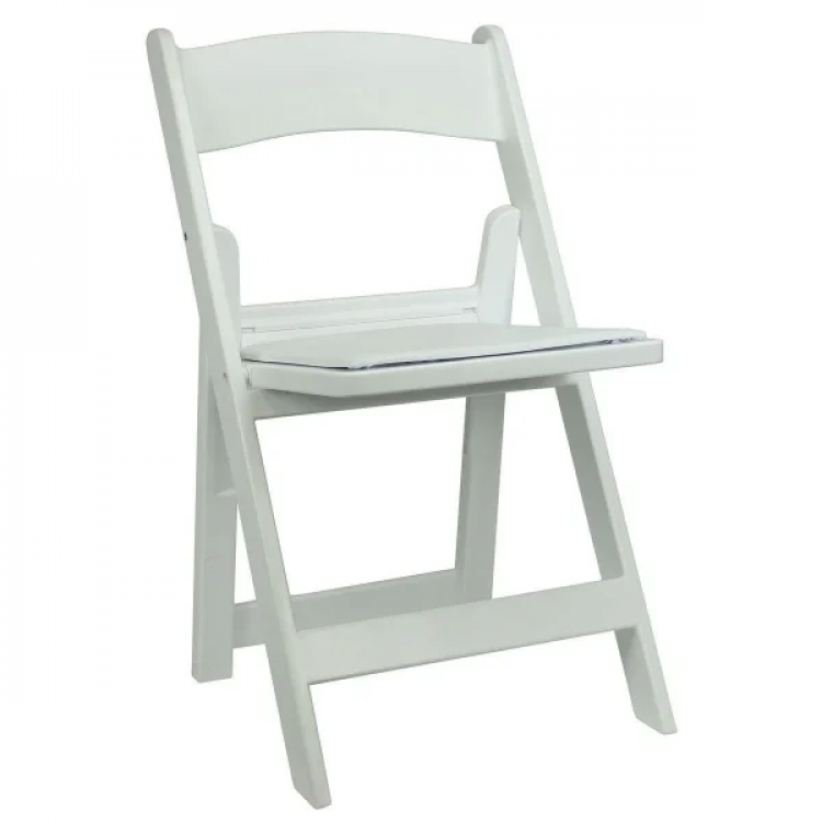 White Ressin Padded Folding Chair