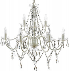 Crystal White Chandelier (H26”xW27”)