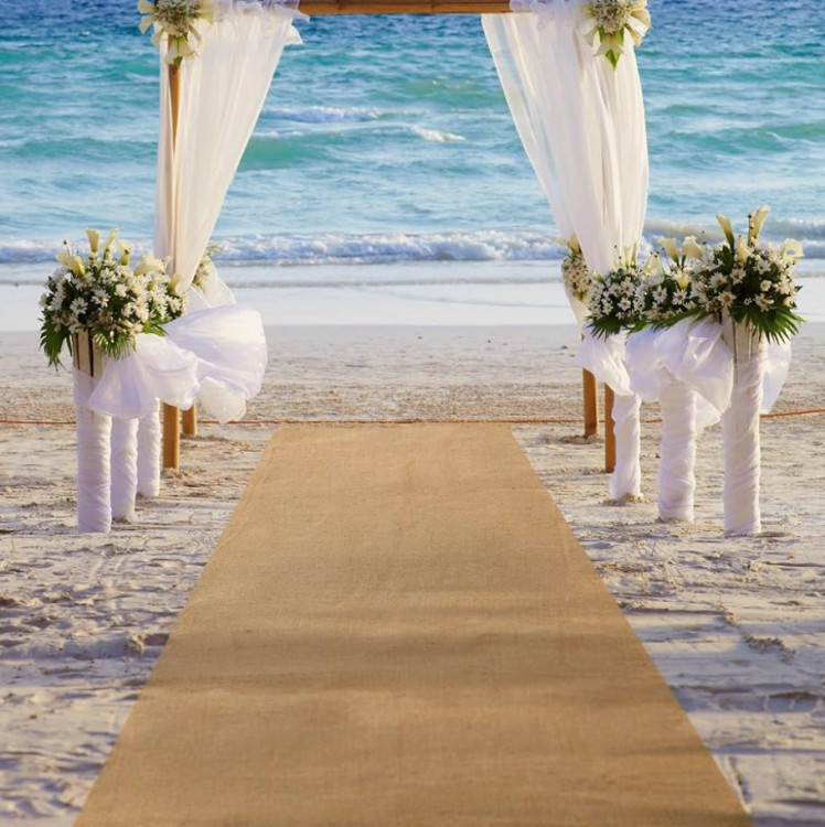 Tappeto Da Cerimonia In Juta Naturale - Runner Per Aula Matrimonio Eco-Friendly 40x75 Piedi