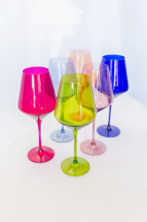 Colored Stem Wine Glasses