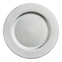 13 Round Silver Smooth Rim Charger Plate