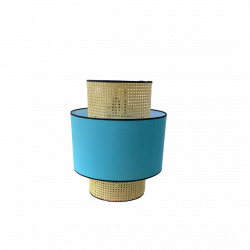 Modern Teal & Tan Rattan