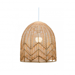 Chevron Lace Rattan Chandelier