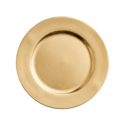 13 Round Gold Smooth Rim Charger Plate