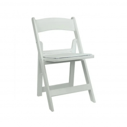 White Resin Padded Folding Chair