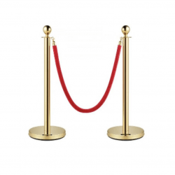 (2) Gold Stanchions with Red Velvet Rope