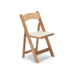 Natural Wood Padded Folding Chair