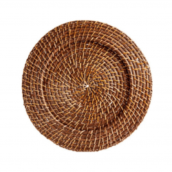 Acopa 13 Round Auburn Rattan Charger Plate