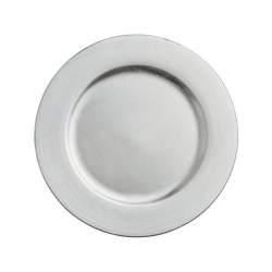 13 Round Silver Smooth Rim Charger Plate