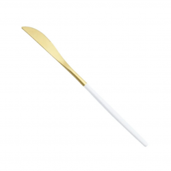 Matte White & Gold Dinner Knife