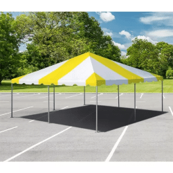 20' X 20' Yellow & White Festival Frame Tent