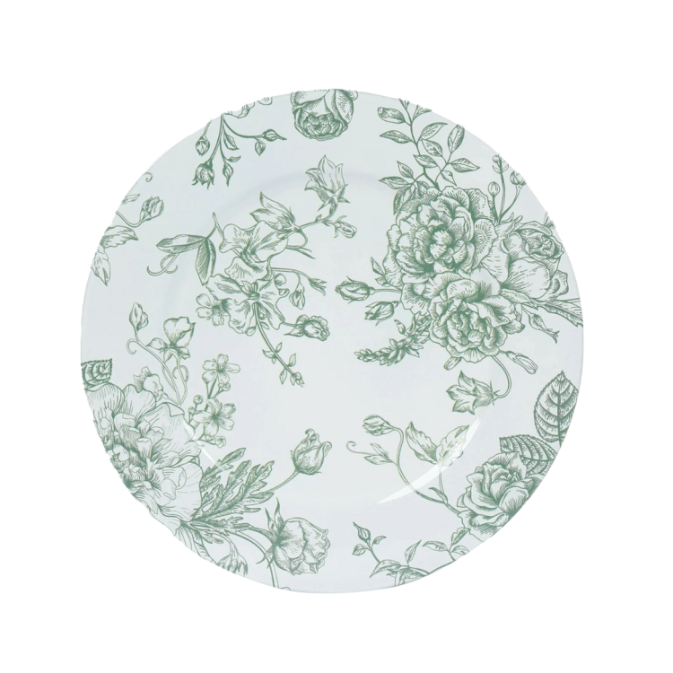 Sage Green Floral Charger