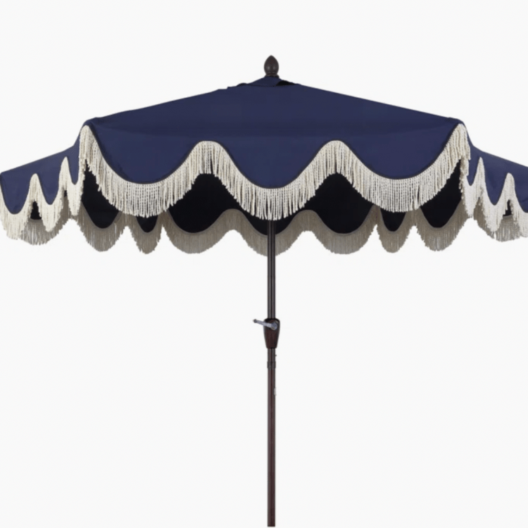 Navy & Brown Umbrella (9')