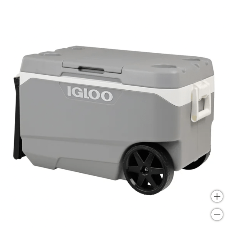 90-Quart Gray Roller Cooler