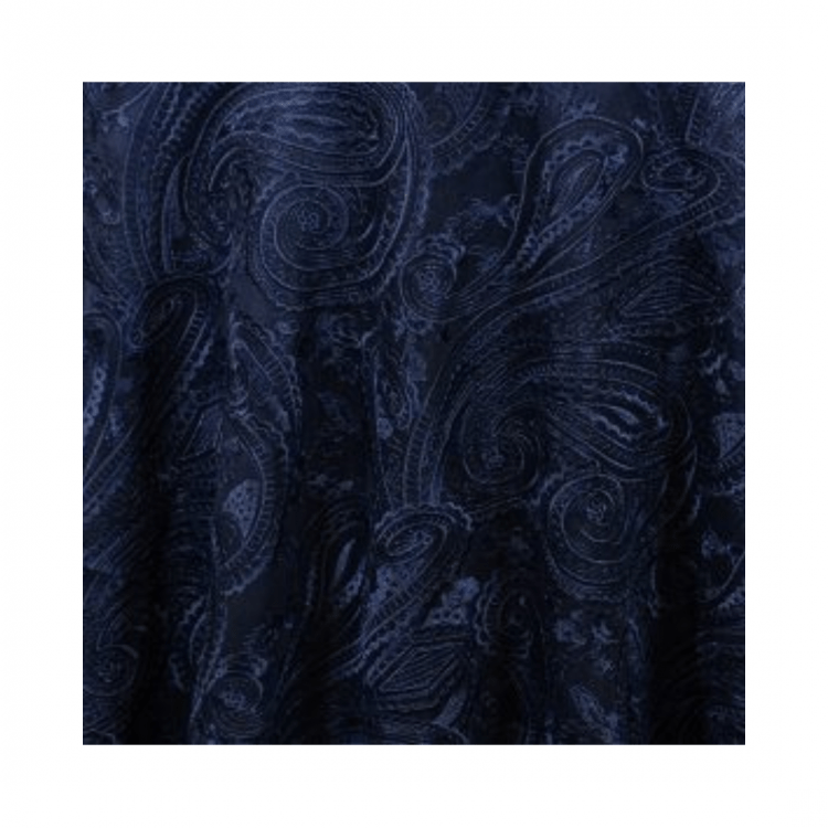 Navy Paisley Lace 120 RND