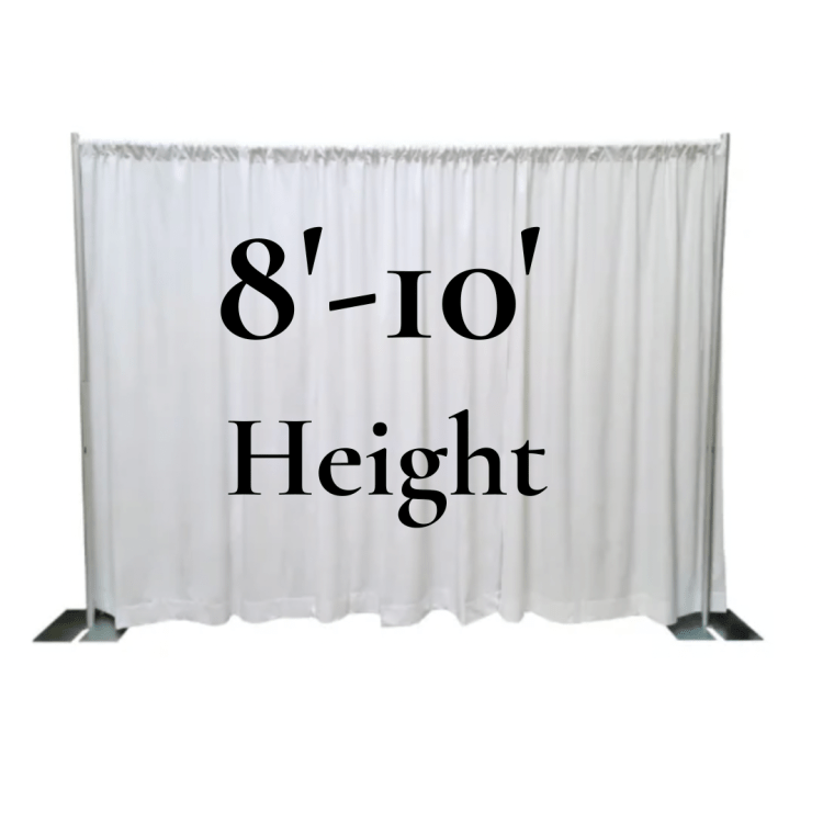 Regular Frame Pipe & Drape: 8'-10' height