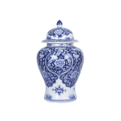 Blue Peony Temple Jar