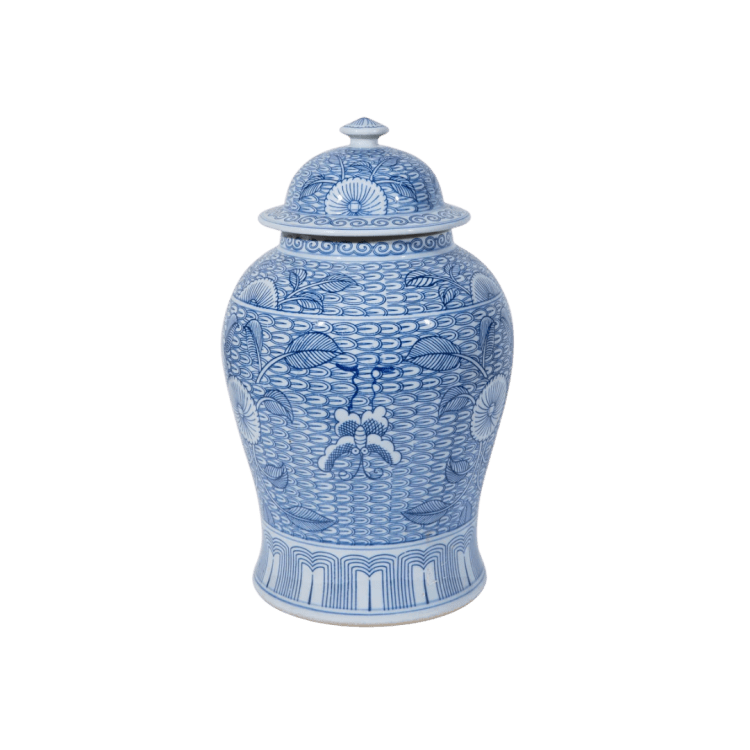 B&W Butterfly Leaf Temple Jar
