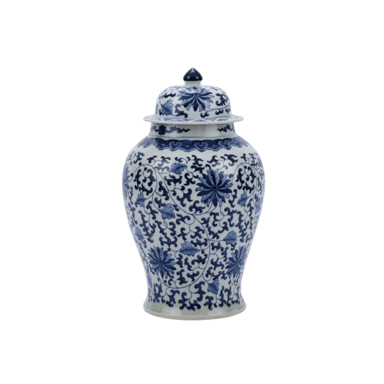 B&W Double Happiness Flower Jar - L