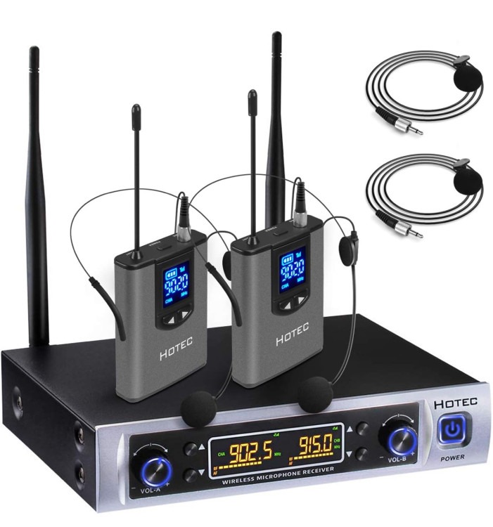 UHF Lavalier Microphone Set (x2 mics)
