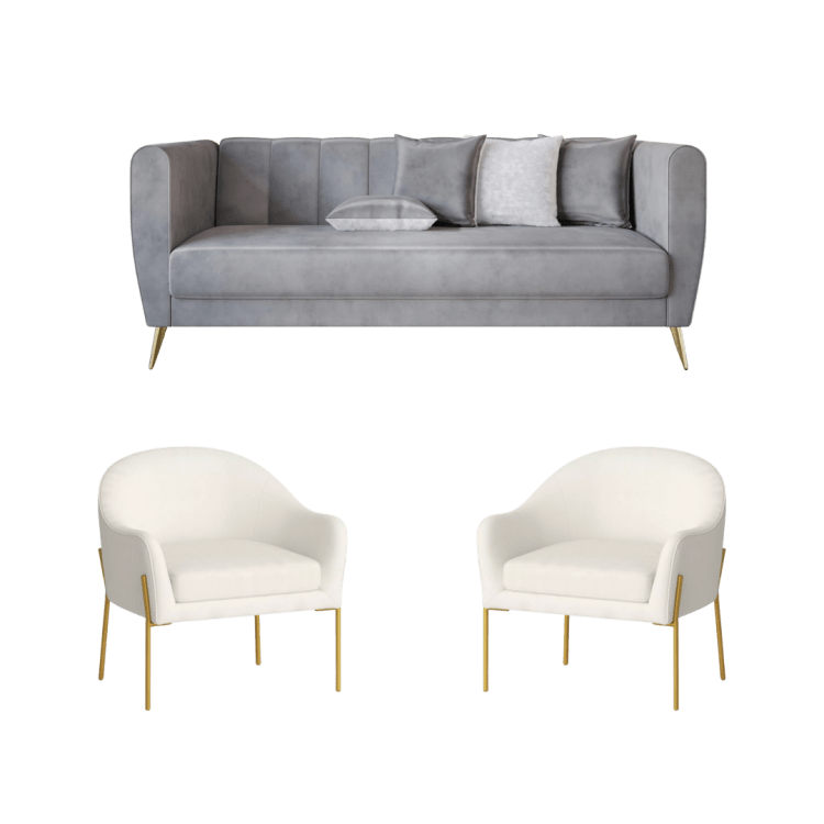 Luxe Grey & White Furniture Set