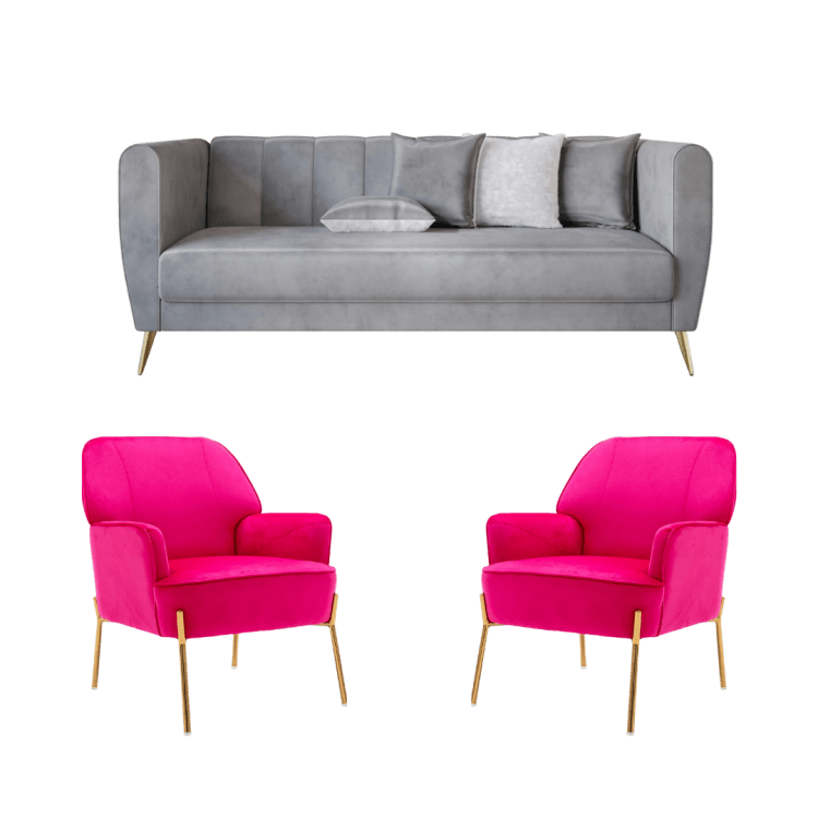 Luxe Pink & White Furniture Set