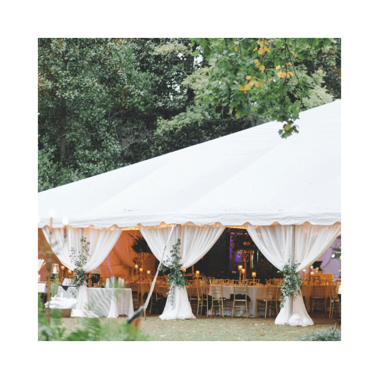 Luxe Tent Side Pole Drape - Sheer