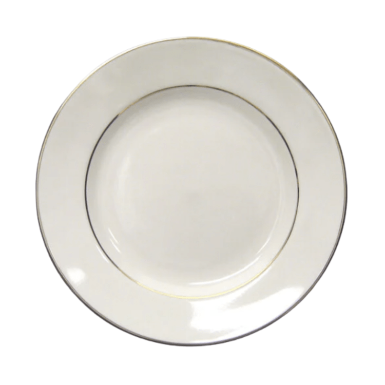 Ivory Double Gold Rimmed Dessert Plates 5 3/4