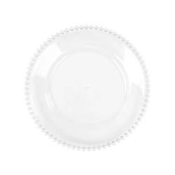 Clear Beaded Glass Charger