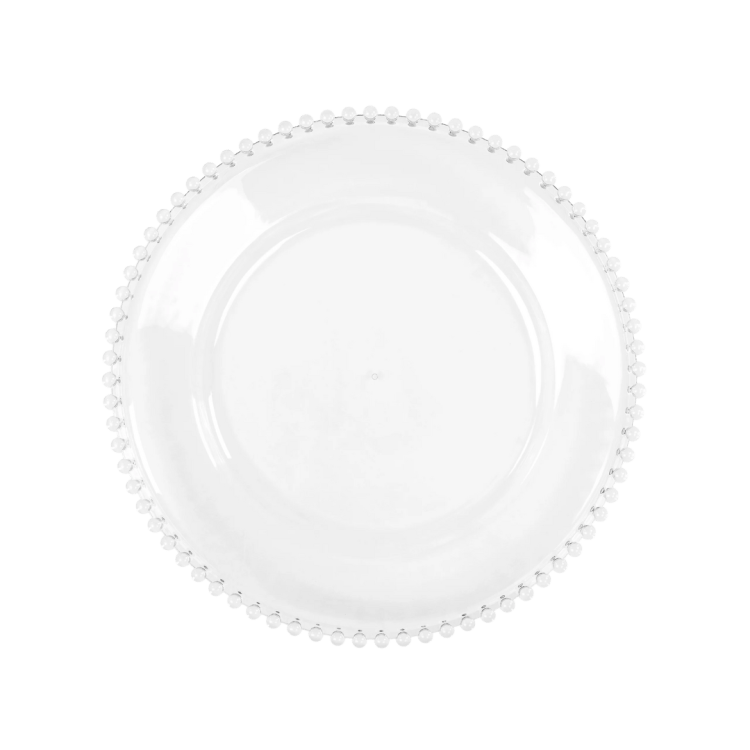 Clear Beaded Glass Charger
