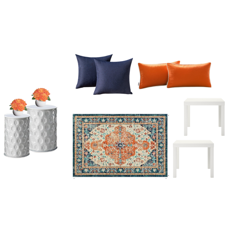 Orange & Navy Accent Set