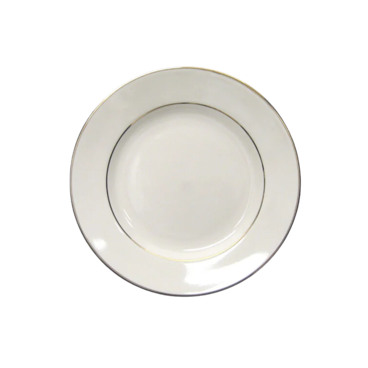 Ivory Double Gold Rimmed Dessert Plates 5 3/4