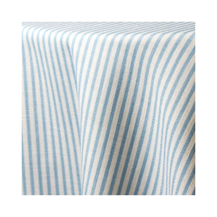 French Blue Morgan Stripe on Panama 90 x 132
