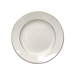 Ivory Double Gold Rimmed Salad Plate 7 1/8