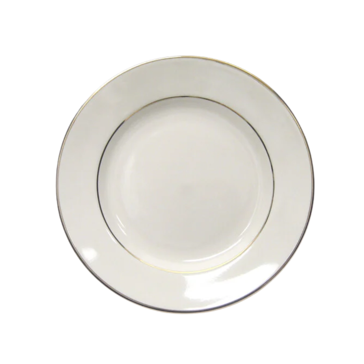 Ivory Double Gold Rimmed Salad Plate 7 1/8