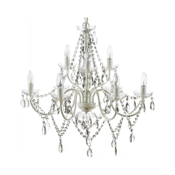 Crystal White Chandelier (H26”xW27”) Crystal White Chandelier (H26”xW27”)