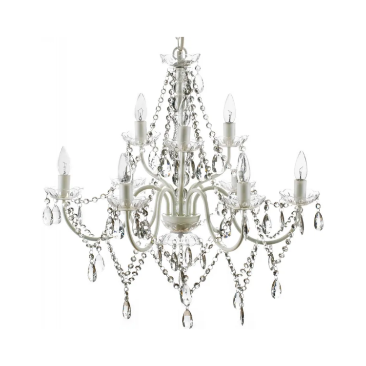 Crystal White Chandelier (H26”xW27”)