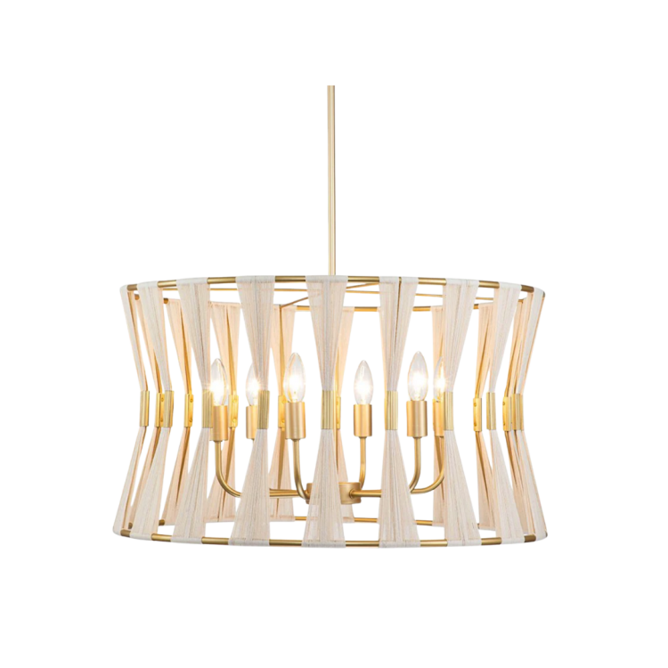 Cream and Gold Open Weave Drum