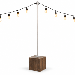 Concrete Block Rustic Pole Lighting